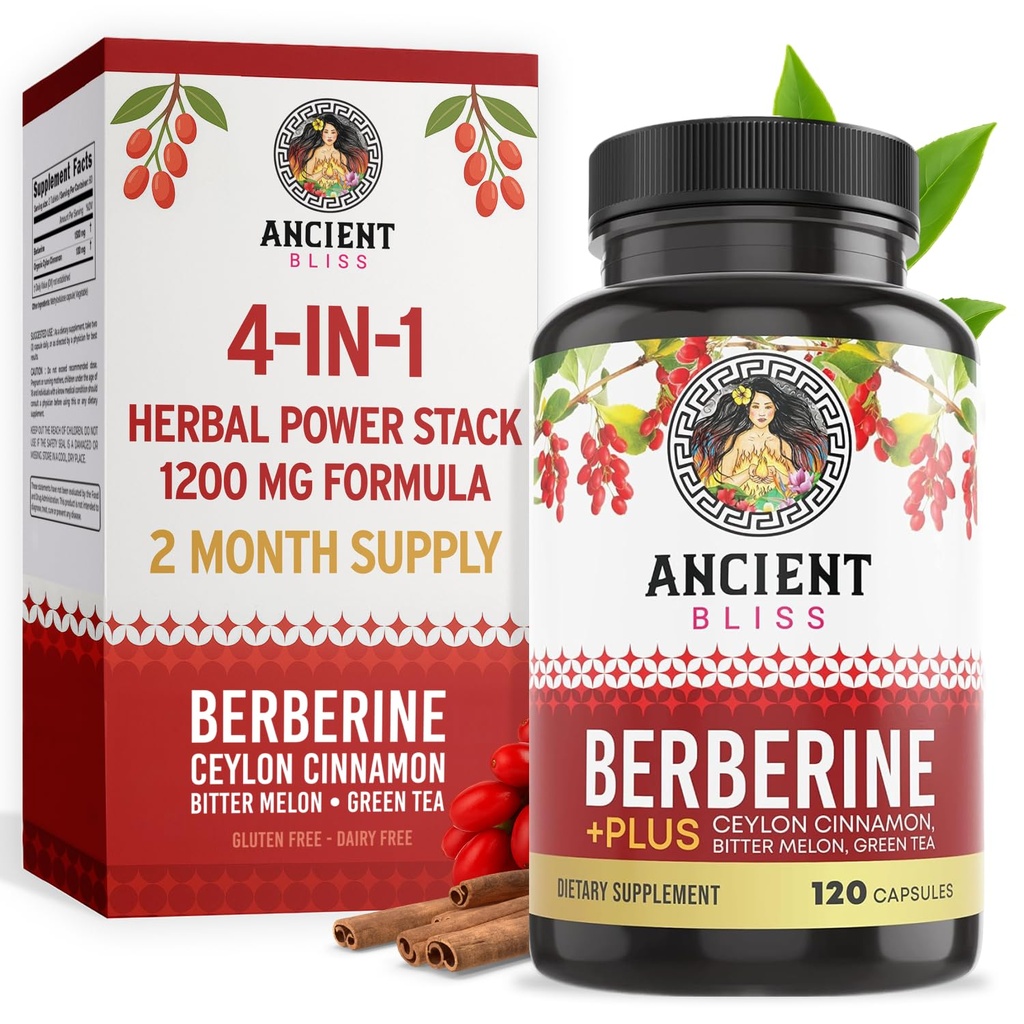 הקודם Bliss Berberine HCL 1200 מ"ג עם Ceylon Cinnamon, Bitter Melon, and Green Tea Extract - 120 קפסולות