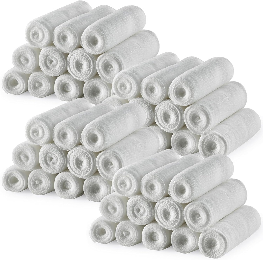 MEDca Gauze Bandage Rolls - 48 Pack, 4 ב x 4.1 יארד, כיתה רפואית Gauze מתיחה Bandage עבור Wound Dressing ו- First Aid Kit