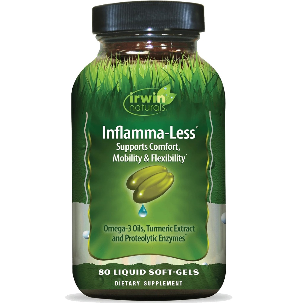 Irwin Naturals Inflamma-Less, מקדם נוחות, ניידות וגמישות, 80 hydrogels נוזל