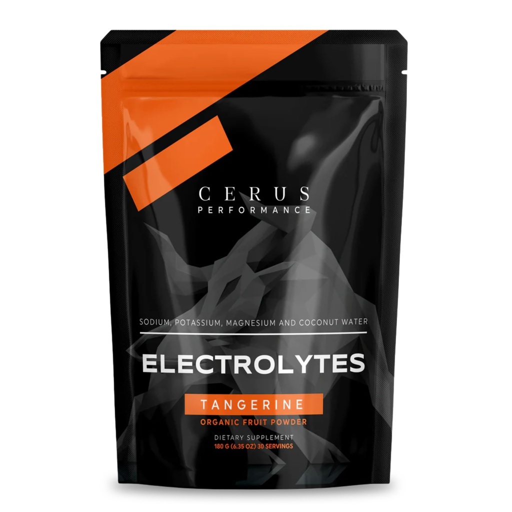 Cerus Performance Electrolyte אבקת - Tangerine Flavor, 30 משרתים, Zero Sugar, אבקת מים קוקוס ופירות אמיתיים, אנדורנס ושיקום