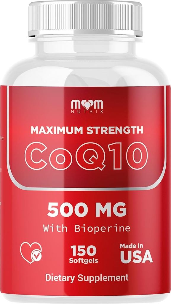 Dr. JOEL'S MOM Foodsx CoQ10 500 מ"ג - תמיכה בייצור חשמל סלולרי - Best Absorption with Bioperine - 150 Softgels - Made in USA