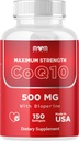 Dr. JOEL'S MOM Foodsx CoQ10 500 מ"ג - תמיכה בייצור חשמל סלולרי - Best Absorption with Bioperine - 150 Softgels - Made in USA