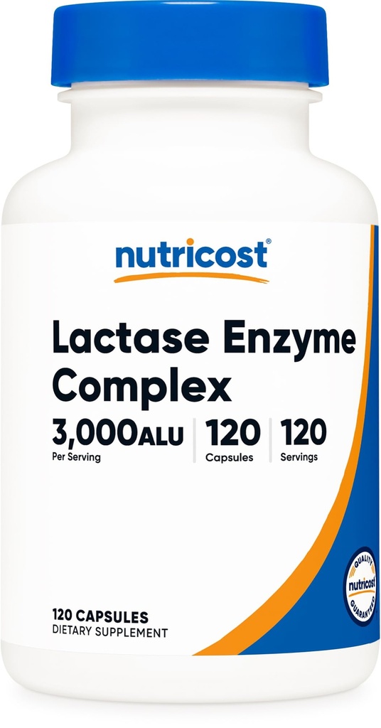 חומרים מזינים Lactase Enzyme Complex 3,000 FCC ALU, 120 קפסולות צמחוניות - non-GMO, Gluten Free, 120 משרתות