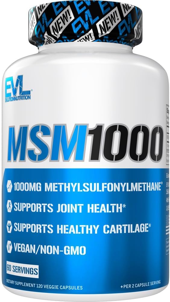 דיאטת תזונה MSM1000-1000 MG תוסף Methylsulfonylmethane - תמיכה בריאות משותפת - תוסף Cartilage - טבעוני + Non-GMO MSM קפסולות - 60 משרתים