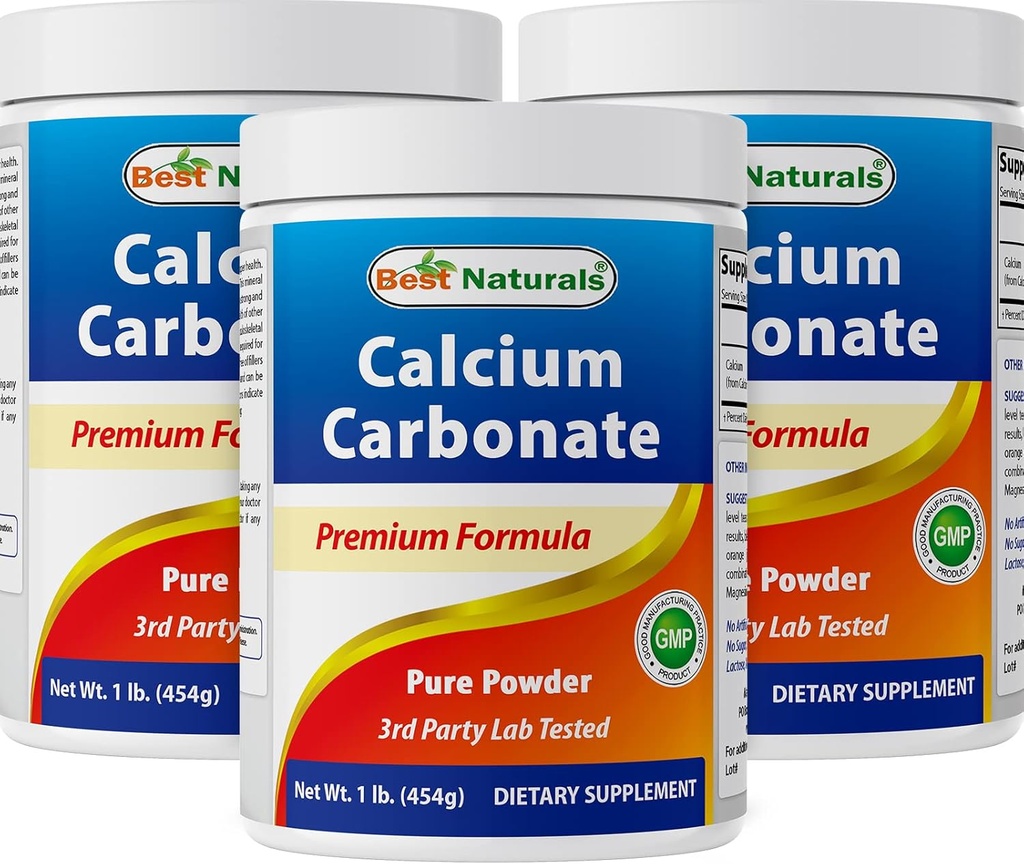 Best Naturals Calcium Carbonate אבקת 1 פאונד - אוכל כיתה (16 OZ (Pack of 3)