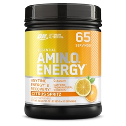 Optimum Nutrition New Flavor Amino Energy - Pre Workout with Green Tea, BCAA, Amino Acids, Keto Friendly, Green Coffee Extract, אבקת אנרגיה - Citrus Spritz, 65 משרתים (Packaging May Vary)