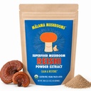 מלאמה אורגני Reishi Mushroom אבקת, תמצית טהורה של גוף פריינג, מזון סופר מתואמת עבור תמיכה במזל ובטיחות, 100 משרתים