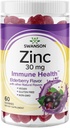 Swanson Zinc Gummies - All Natural ויטמין תוסף לקידום פעילות אנטי-חמצן & Bodily Defense - מסייע לתמוך במערכת החיסון שלך וגוף בריא - (אלדרברי, 60 מסטיקנים)