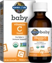 גן החיים Baby ויטמין C טיפות עבור תינוקות ופעוטות, אורגני Whole מזון נוזלי ויטמין C 45 מ"ג תמיכה עבור תינוקות מפירות Amla, Citrus Flavor, Vegan & Gluten חינם, 56 mL (1.9 floz)