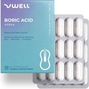 Vwell Boric Acid Vaginal Suppositories - שמירה ומאזן בריא pH Vaginal ו Microbiome כדי לנהל את Odor Itch Burning Intimacy - רופאים מומלץ (One Size, Count)