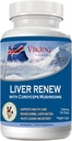 Viking Liver Renew איסלנד - Liver Health Support Formula - כולל Mushroom בלנדר עם Cordyceps, Reishi, Shitake, Lions Mane, Maitake ו Chaga Mushrooms - 60 Veg כמוסות