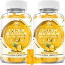 Calcium Magnesium Zinc Gummies עם ויטמין D3, סוכר חינם Calcium Gummies עבור נשים גברים, גבוה תפוחי אדמה מגנזיום עבור העצם & שריר ובריאות החיסון, Pineapple Flavor - 120 ספירה