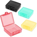4 Pcs Small Pill Box, Travel Pill Enterpriseer Sweet Proof Pill Case Mini Portable Medicine Box Clear ניילון Storage Mini Containers for Travel Fish Oil Supplements