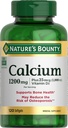 Nature's Bounty Calcium 1200 מ"ג עם 1000 IU ויטמין D3 - Bone Health Softgels, Calcium ו- ויטמין D תוסף, Gluten Free, 2 Softgels ליום, 120 ct (Pack of 1)