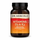 Dr. Mercola ויטמינים D3 & K2 Dietary תוסף, 90 משרתים (90 קפסולות), תומך בריאות הלב, תמיכה במזל, Non GMO, Soy Free, Gluten Free