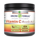 פורמולה מדהימה ויטמין C אבקת תוסף | Unflavored Ascorbic Acid 1 גרם לשרת | 454 משרתים לכל Container