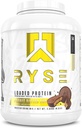 RYSE לטעון אבקת חלבון - גביע Butter בוטנים - 25g Whey חלבונים Isolate & Concentrate with Prebiotic סיבים & MCTs - Low Carb, Low Sugar, Low Sugar, Digestive-Friendly - 54 משרתים / 4 lb Tub Tub Tub