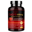 ZEBORA CoQ10-200 מ"ג עם Trans-Resveratrol, PQQQ & ויטמין E - High Absorption Coenzyme-Q10 עם BioPerine - Powerful Antioxidant for Heart & Energy- Production, 120 Veggie קפסולות