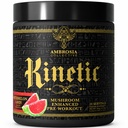 Ambrosia Kinetic אורגני Preworkout, Mushroom Enhanced Natural Pre Workout תוסף, אבקת Nootropic Superfood עבור אנרגיה (מבטיח ממתקים)