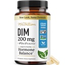 DIM תוספת 200 מ"ג | Estrogen Balance for Women & Men | Hormonal Acne, הורמון איזון, Menopause & Antioxidant תמיכה | פרויקט תווית נקייה מוסמך, טבעוני & Soy Free Diindolylmethane | 60 Ct.