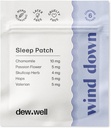 Dew Well Wind Down Sleep Patches - Melatonin Free Chamomile & Passion Flower Patches for Natural Rest Aids - Stress Strips for Migraine Relief - Sleep Sticker & Hot Sleeper Relief - 6 Count Clear Clear