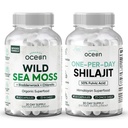 אורגנים Ocean Wild Sea Moss קפסולות ו- One-per-Day Shilajit for Men and Women - 100% Irish Sea Mossss & Pure Shilajit קפסולות - תמיכה Thyroid לנשים וגברים