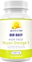 ה-Daily Vites Vegan 3 תוסף - Marine Algal Source for DHA & EPA Fatty Acids - Plant- Based Fish שמן אלטרנטיבי - Carrageenan Freegels for Eye Health & Optimal Wellness