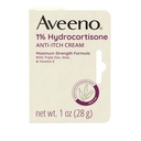 Aveeno מקסימום כוח 1% hydrocortisone Anti-Itch Cream, משולש Oat, Aloe & ויטמין E for Itch הקלה מ- Eczema, Psoriasis, Insect Bites, הרעלת Ivy, Oak & Sumac & Detergents, 1 oz, 2 Pack