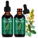 Mullein Leaf Extracts for Lungs, Mullein Drops for Lungs, Support Lung, Respiratory function for Healthy Breathing, שיפור בתפקוד Pulmonary, Natural & בטוח (2 PC)
