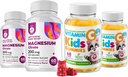 ויטמין C Gummies 120 ספירה עבור ילדים ומבוגרים 240 מ"ג ומגנזיום 200 מ"גמיים - Immune Support low-Sugar Chewable Gummy ויטמינים עבור טודלר עם Magnesium Calm צ 'יפס לילדים ומבוגרים