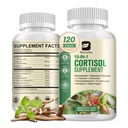 תוספי Cortisol לנשים גברים, 10in-1 Cortisol Detox עם Ashwagandha, Magnesium, L-theanine, Balanced Cortisol רמהs, Night & Calm תמיכה, 120 קפסולות טבעוניות