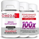 CLINICALLY פרובנס (3-Month Supply) תוספי המוח עם Anti Aging, Memory Pills, אומגה 5 Pomegranate תוסף, 3 בקבוקי 60ct כל אחד