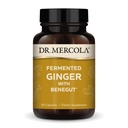 Dr. Mercola Fermented ג'ינג'ר עם Benegut - Supports Digestive & Gut Health - Aids Occasional Gas, Bloating & Discomfort - Non-GMO, Gluten-Free & Soy-Free - 60 קפסולות (60 משרתים)
