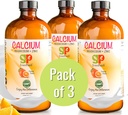 GreenPeach נוזלי Calcium לילדים - מגנזיום, D3 & Zinc תוסף - Calcium Citrate & ויטמין D3 Kids Calming Syrup - No Sugar No Artificial Flavors - Vegetarian כשר (3-Pack)