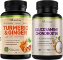 הבסיס של הטבע Turmeric וג'ינג'ר 240 ct + Glucosamine Chondroitin 90