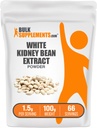 BulkSupplements.com White Kidney Bean Extracta - אבקת White Kidney Bean - Herbal Glu -ten Free, 1.5g לכל משרת, 100g (3.5 oz) (Pack of 1)