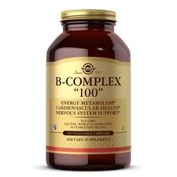 Solgar B-Complex "100", 250 קפסולות ירקות - תמיכה במערכת העצבים - תמיכה במטבוליזם אנרגיה - Non-GMO, טבעוני, Gluten Free, Milk, Free, כשר - 250 משרתים