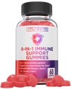 Atlantis Nutrition 8-in-1 Immune תומך בחניכיים עם מבוגרים / Immune תוסף עם Elderberry, Quercetin, Zinc, ויטמין C - Immunity Boosters for Adults & Kids - Delicious Flavor - 60 Count Count