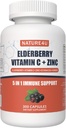 5 ב 1 Oldberry Immune תמיכה תוסף, Daily Immune Boosters for Adults Antioxidants Supplement, Elderberry 1000 מ"ג, ויטמין C, Zinc, Echinacea, ג'ינג'ר, 300 קפסולות טבעוניות - 5 חודשים