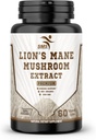 Lion's Mane Pills Mushroom Cognition קפסולות (60 קפסולות Veggie) 30% Polysaccharides- Lions Mane לחלץ קפסולות