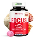 GOBIOTIX Focus Lions Mane תוסף - Mushroom Complex - Nootropics הסתגלות ויטמינים - זיכרון, קלרנס, אנרגיה, תמיכה במזל, Cordyceps, Reishi, Chaga ו- Maitake - 90 קפסולות