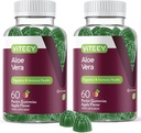 Viteey Aloe Vera Gummies עבור מבוגרים - 50 מ"ג - איידס בבריאות העיכול ו Immune - Aloe Vera תוסף - טבעוני, Gelatin חינם, Gluten Free, GMO חינם, Tasty Chewable Raspberry Flavored חניכיים
