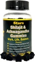 Shilajit Ashwagandha Gummies - Immune Support Supplement with Pure Shilajit Resin - אורגני Ashwagandha Gummy עבור מתח, אנרגיה ובריאות, 60 חניכיים טבעי כוכב