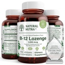 תוסף ויטמין Nutra טבעי B12, מסייע להגדיל את רמות האנרגיה, חיוני עבור מערכת העצבים בריאה, עוזר לשפר את Mood & Mental Health, תומך מערכת Cardiovascular, 100 Lozenges