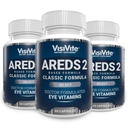 AREDS 2 בחירת ויטמין עיניים לתמיכה Macular - ויטמינים לעיניים עם Zeaxanthin Plus Lutein Macular תוסף - Premium Macular Health Formula - תוספי עיניים - 60 קפסולות - (Pack of 3)