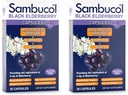 Sambucol Black Elderberry קפסולות - מתקדם Immune, ויטמין C ו Zinc, Elderberry קפסולות, Immune Support, Black Elderberry תוספי, Gluten Free, Easy to Swallow כמוסות - 30 Count, 2Pack