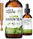 Wild & Organic Green Tea Extracts - תוספת אנטי-חמצן - תוספי תה ירוק טבעי w /Camelia Sinensis - טבעוני, סוכר ואלכוהול חינם טינקטורה - 2 fl oz