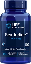 Life Extension Sea-Iodine Capsules, 1000 mcg, 150 Veg Caps, Natural Iodine Supplement from Kelp and Bladderwack
