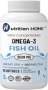 אומגה 3 שמן דגים 3000 מ"ג EPA & DHA, 2520 מ"ג של אומגה 3 חומצות שומן 1440 מ"ג EPA + 960 מ"ג DHA הטוב ביותר שמן שומני Acids Premium Burpless Softgels (90)