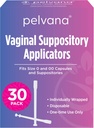 Pelvana Suppository Applicators for Women - (30 Pack) - Fits Size 0 ו- 00 קפסולות - משמש לעתים קרובות עם Abic Acid Suppositories